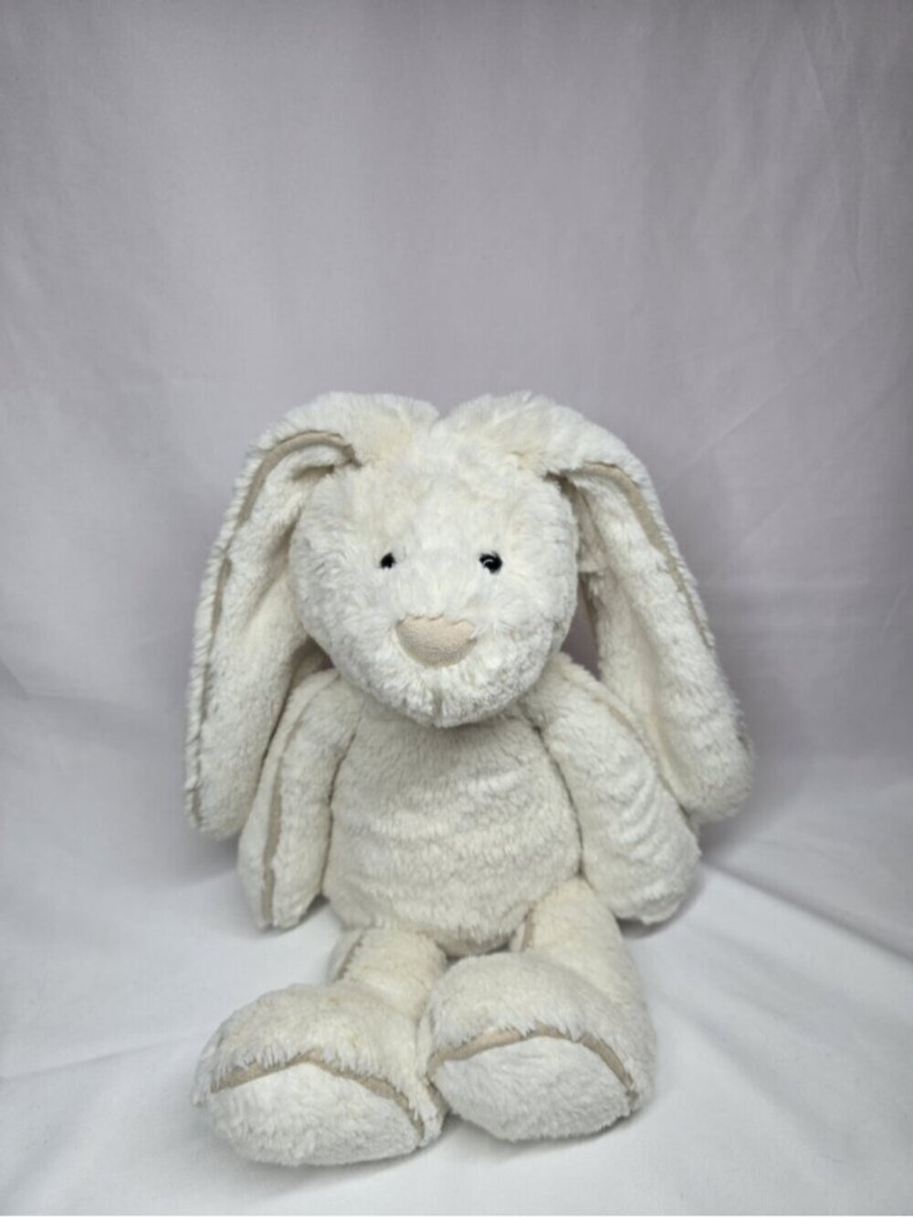 Jellycat Piper Cream Bunny Suede Piping Beige Rabbit Plush Stuffed Animal Toy